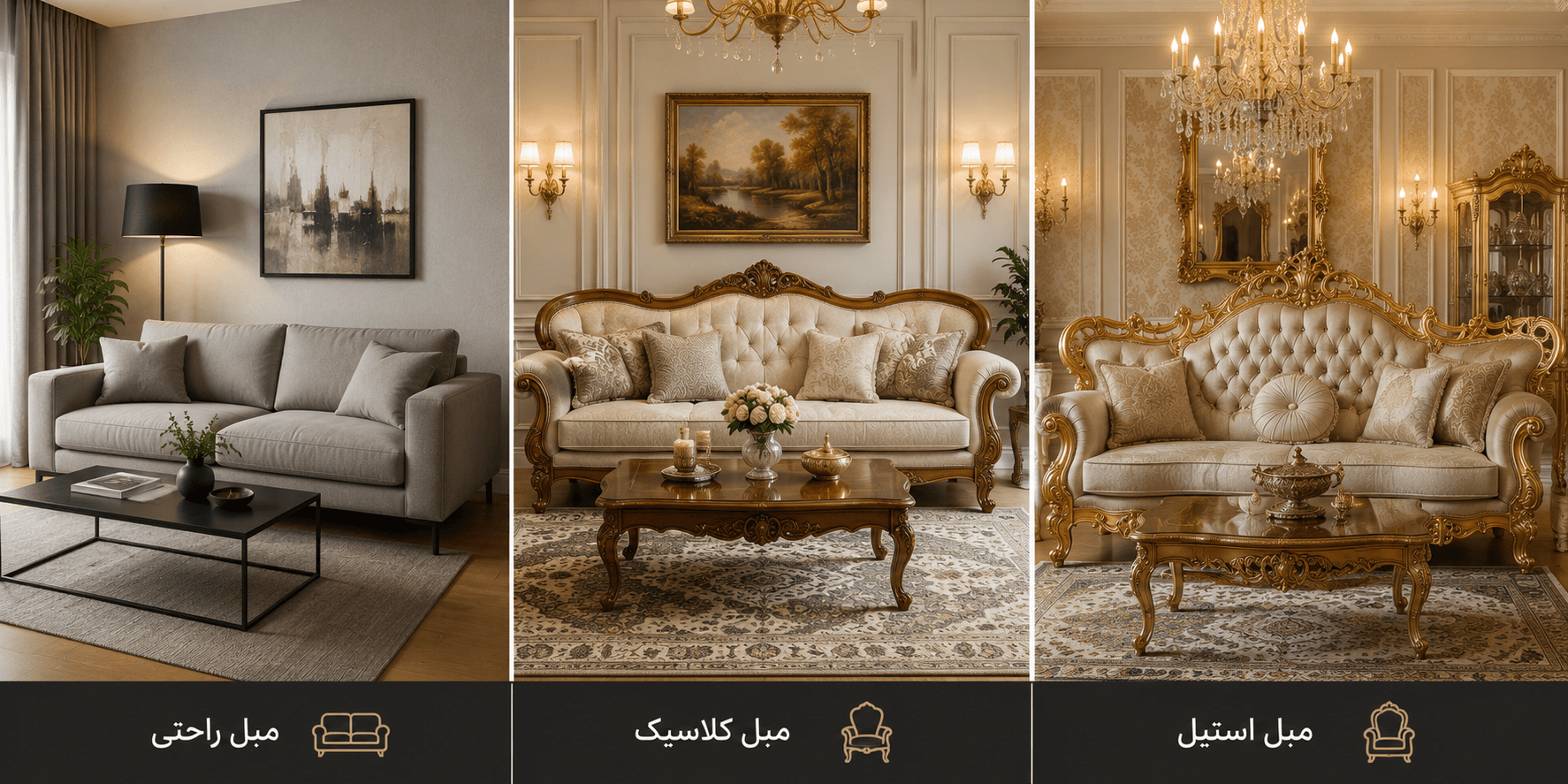تفاوت مبل راحتی، کلاسیک و استیل چیست؟ راهنمای انتخاب بهترین مدل مبلمان